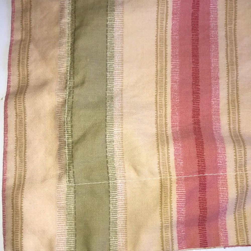 WAVERLY FOREVER YOURS GOLD ROSE PINK STRIPE FLORAL European sham 90s vibe
